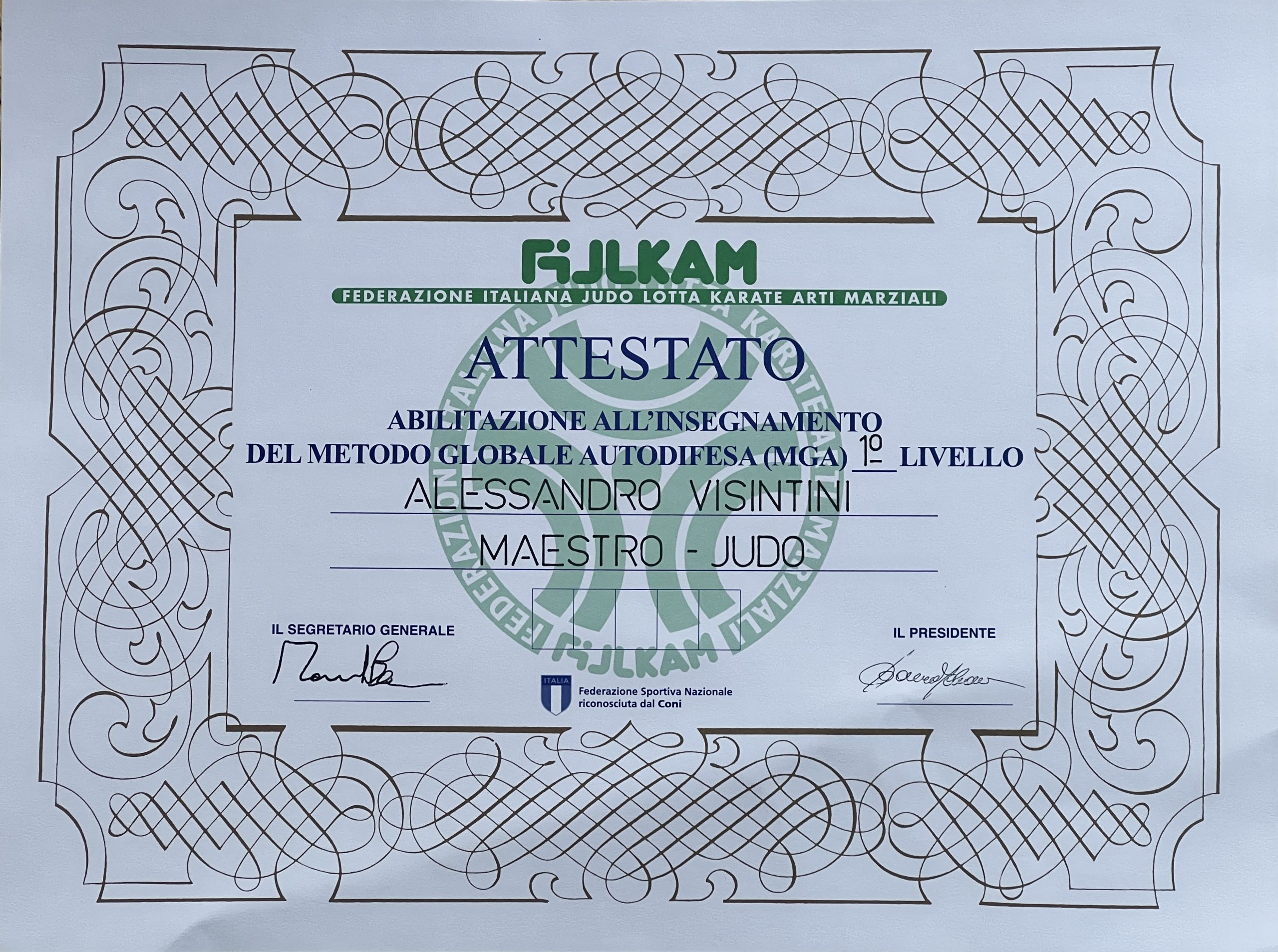 Diploma MGA Alessandro Visintini